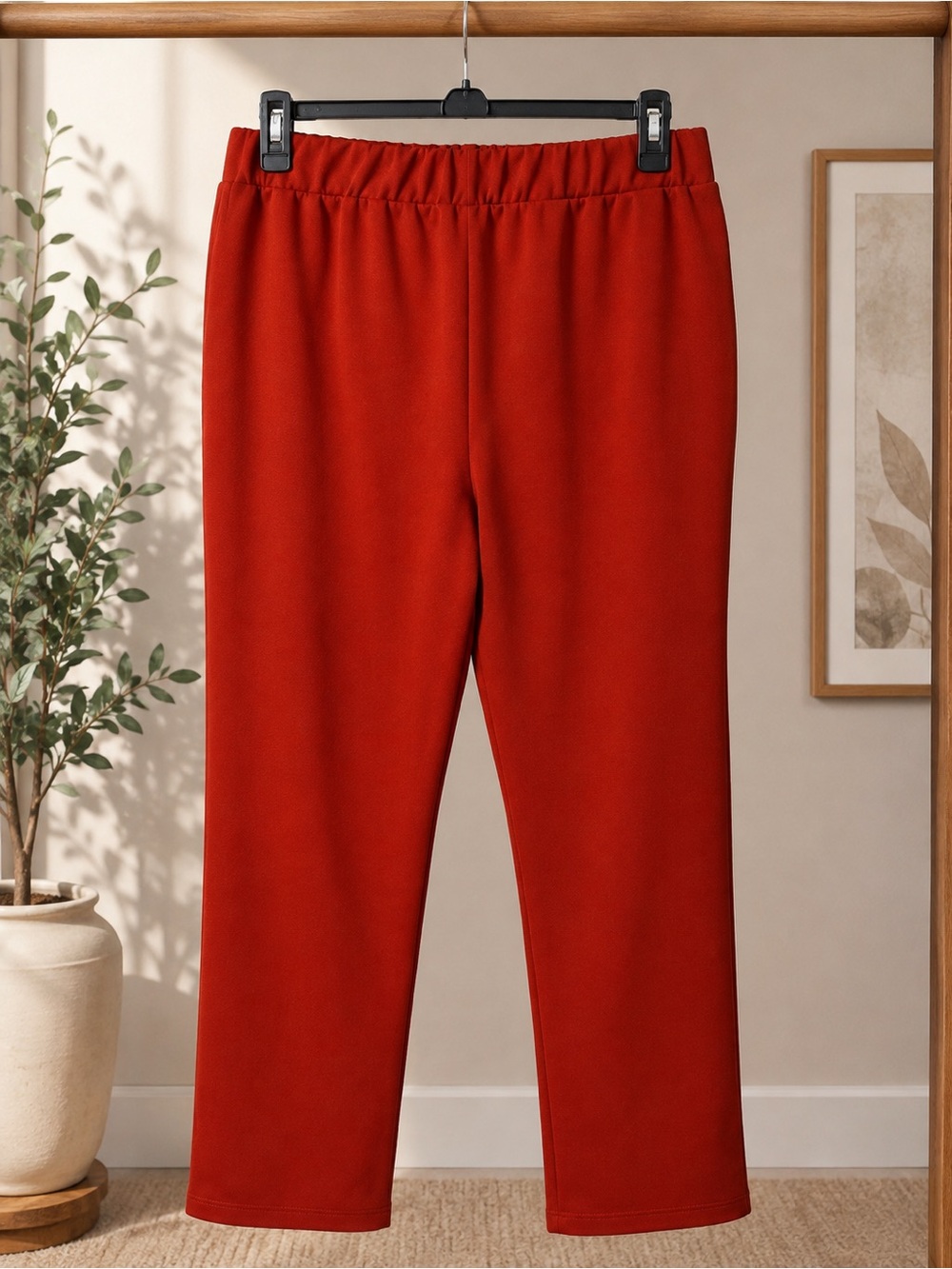 Zara Brick Red Pull-On Jogger Pants - Picture 2 of 4